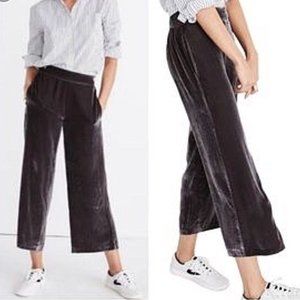 Madewell Velvet and Silk Slip on Wide Leg Pants